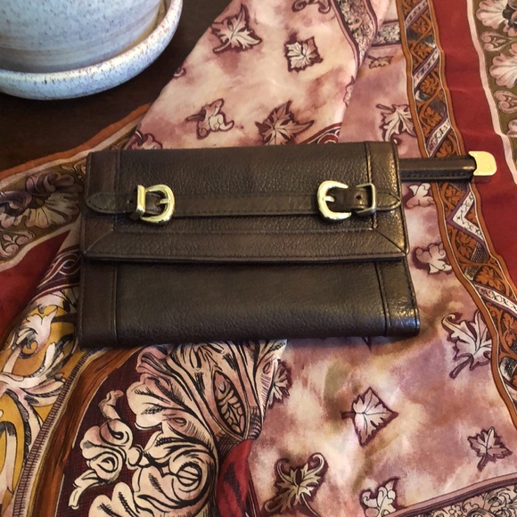 $$$ EUC Vintage DKNY Brown Leather Trifold Wallet $$$ - Picture 3 of 11